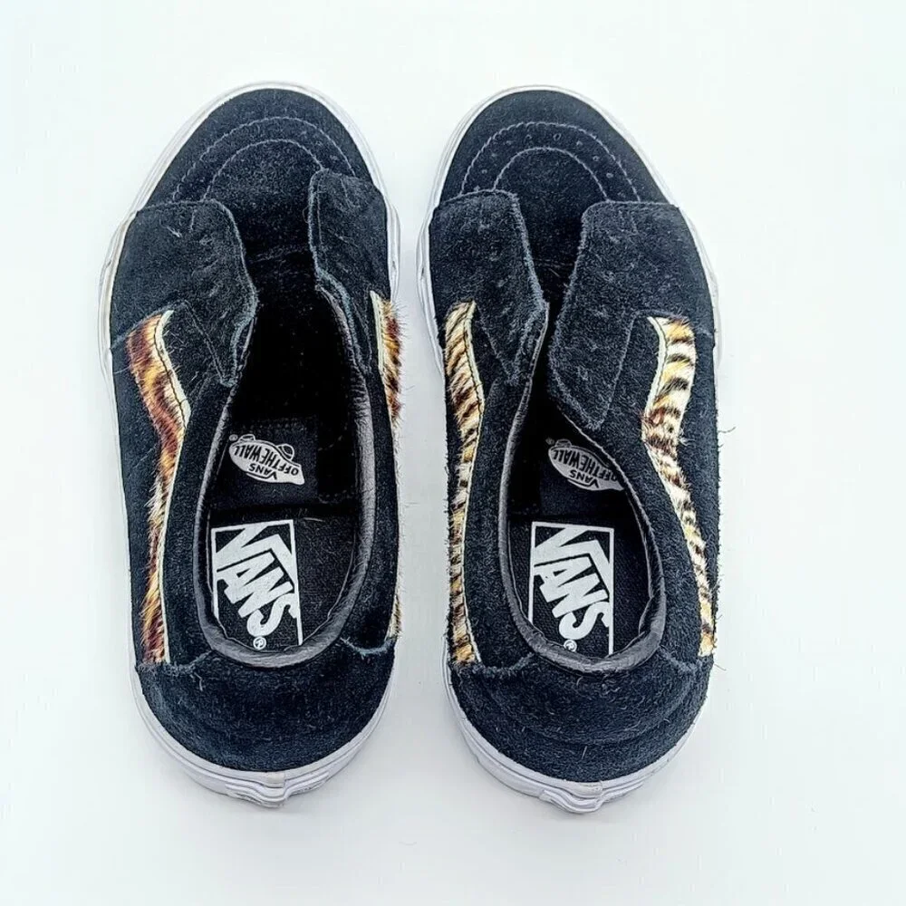 Vans Unisex Black Animal Print Suede Low Top Lace Up Sneakers